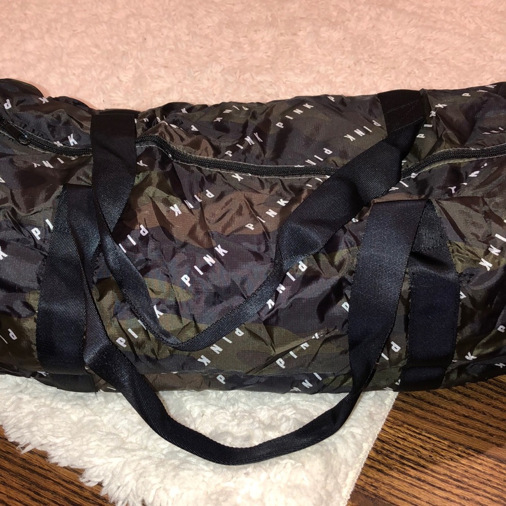PINK camo duffle bag